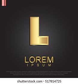 Beautiful vector graphic gold alphabet / letter L / symbol. Vector illustration eps 10.