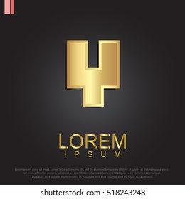 Beautiful vector graphic gold alphabet / letter Y / symbol. Vector illustration eps 10.