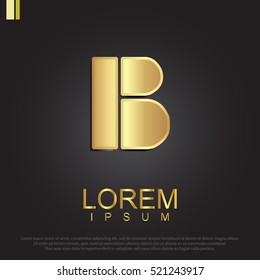 Beautiful vector graphic gold alphabet / letter B / symbol. Vector illustration eps 10.