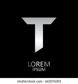 Beautiful Vector Graphic Metal Alphabet / Letter T / Symbol / Logo. Vector eps 10.