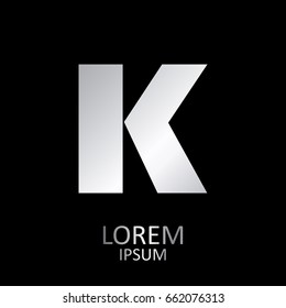 Beautiful Vector Graphic Metal Alphabet / Letter K / Symbol / Logo.