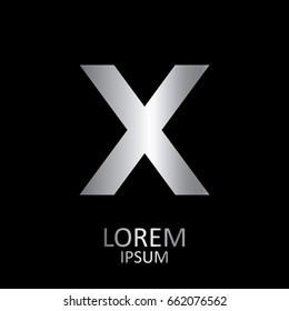 Beautiful Vector Graphic Metal Alphabet / Letter X / Symbol / Logo. Vector eps 10.
