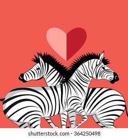 Beautiful vector graphic pattern of the lovers of zebras
