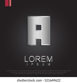 Beautiful vector graphic silver alphabet / letter A / symbol. Vector illustration eps 10.