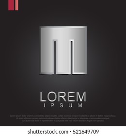 Beautiful vector graphic silver alphabet / letter M / symbol. Vector illustration eps 10.