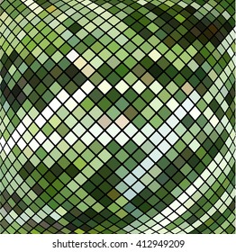 Beautiful vector green geometric mosaic background. Design element.