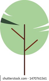 Beautiful vector green tree with round tree crown