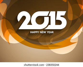 Beautiful vector greeting card design for happy new year 2015.