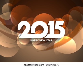 Beautiful vector greeting card design for happy new year 2015. 