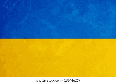 Beautiful vector grunge textured flag design of ukraine.