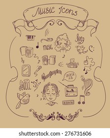  beautiful vector hand draw  music element