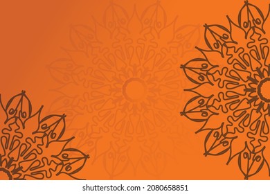 Beautiful vector hand drawn indian ornament mandala on background style.