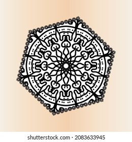 Beautiful vector hand drawn indian ornament mandala on background style.