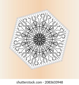 Beautiful vector hand drawn indian ornament mandala on background style.