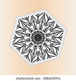 Hermosa mandala de adorno indio dibujada a mano en estilo de fondo.