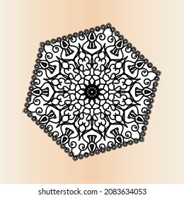 Beautiful vector hand drawn indian ornament mandala on background style.