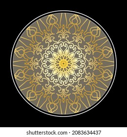 Schöne Vektorgrafik, handgezeichnet, indianisches Ornament Mandala auf Hintergrund