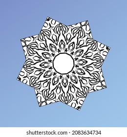 Beautiful vector hand drawn indian ornament mandala on background style