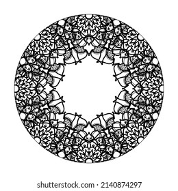 Beautiful vector hand drawn indian ornament mandala on background style.