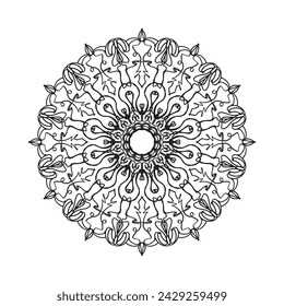 Beautiful vector hand drawn indian ornament mandala on background style.