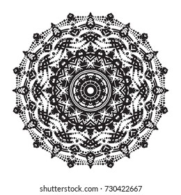 Beautiful vector hand drawn Indian ornament mandala. Can be used to print on the phone, to create a poster, tattoo, yoga Mat, mehendi.