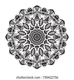 Beautiful vector hand drawn Indian ornament mandala. Can be used to print on the phone, to create a poster, tattoo, yoga Mat, mehendi.