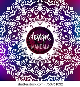 Beautiful vector hand drawn Indian ornament mandala. Can be used to print on the phone, to create a poster, tattoo, yoga Mat.