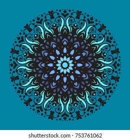 Beautiful vector hand drawn Indian ornament mandala. Can be used to print on the phone, to create a poster, tattoo, yoga Mat.
