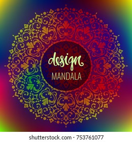 Beautiful vector hand drawn Indian ornament mandala. Can be used to print on the phone, to create a poster, tattoo, yoga Mat.