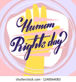 Beautiful vector hand drawn poster abstract for Human Rights Day Card with nice and creative design illustration