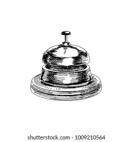 Beautiful vector hand drawn vintage bell Illustration. Detailed retro style images. Sketch element for labels and cards design.