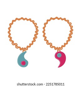 Beautiful vector hand-drawn bracelet Illustration. Vintage sketch element for labels, packaging and cards design. Modern background.