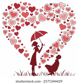 Beautiful Vector Happy Valentines Day with Hearts