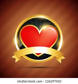 beautiful vector heart badge design