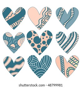 Beautiful vector heart collection