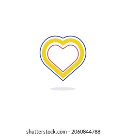 Beautiful vector heart, great design for any purposes. Flat vector illustration. Heart line drawing. 