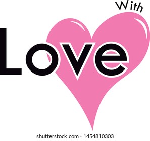 
Beautiful Vector Heart with the phrase With Love