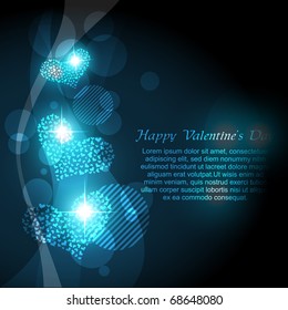 beautiful vector heart shiny background