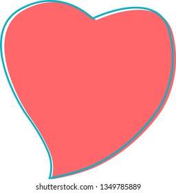 Beautiful vector heart with stroke. Love, warmth, a symbol of love 