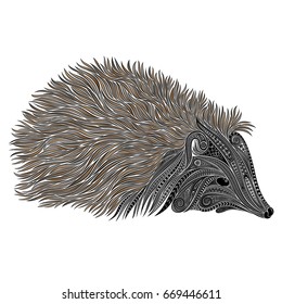 Beautiful vector hedgehog from abstract patterns