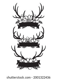 Beautiful vector of horn with flower and ribbon