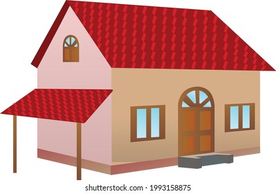Beautiful vector house 14 icon illustration