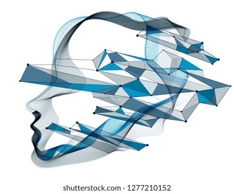Beautiful vector human face portrait, artistic illustration of man head made of dotted particles array, Artificial Intelligence, pc programming software interface, digital soul.