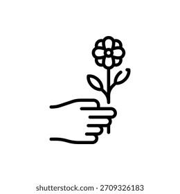 Icono hermoso del Vector de la flor, ideal para la naturaleza, el jardín, y los temas florales