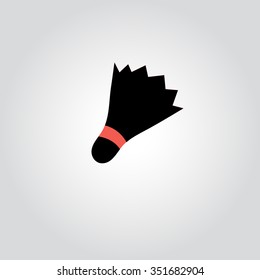 Beautiful vector icon shuttlecock on white background