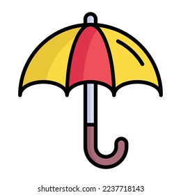 Hermoso icono vectorial del paraguas en estilo moderno