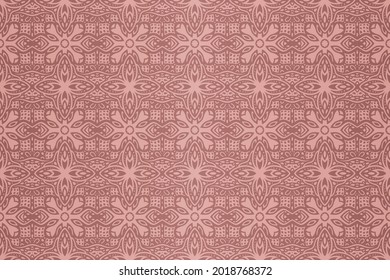 Beautiful vector illustration with abstract brown hand drawn seamless pattern