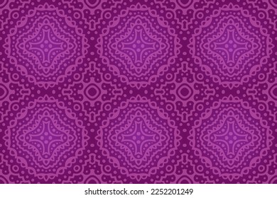 Beautiful vector illustration with abstract colorful pink seamless pattern on the dark background