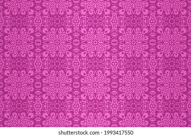 Beautiful vector illustration with abstract pink floral seamless pattern