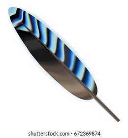 Beautiful vector illustration. Bright spotted bird feather